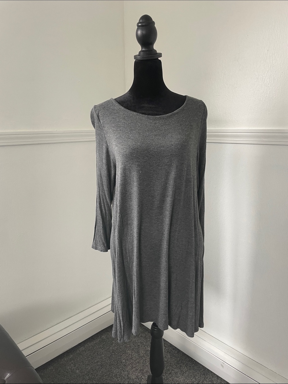 Classic Grey Women's 3/4 Sleeve Tunic Top